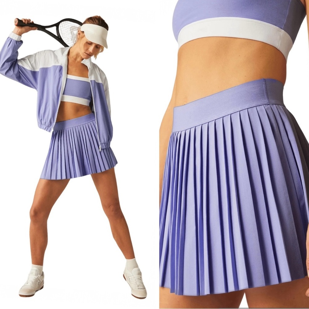 Beyond Yoga If You Pleats Mini Skirt In Periwinkle Lavender Preppy Tennis Skirt
